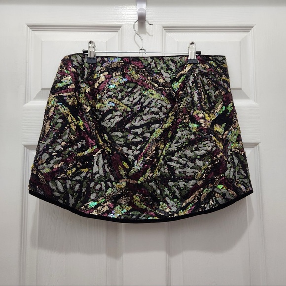 NWT Zara Special Edit Multi-colored Sequin Mini Skirt - Picture 2 of 10